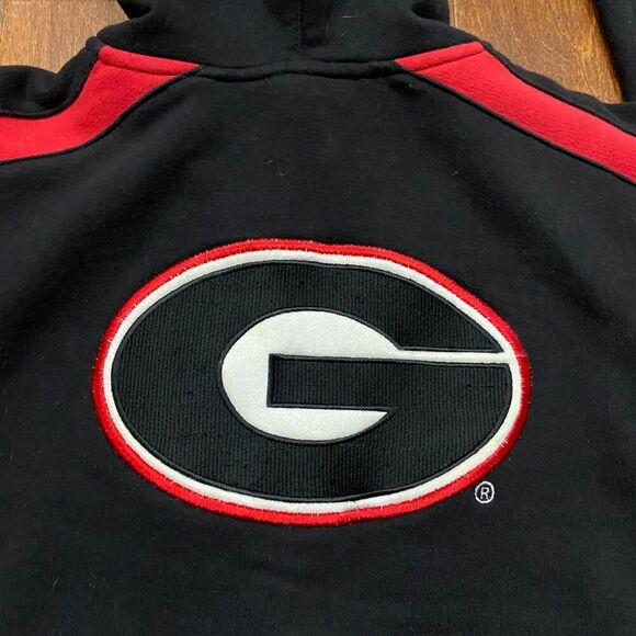 Nike Vintage 90s UGA Georgia Bulldogs Full Zip Black Red Hoodie Women's Size M - Picture 6 of 11